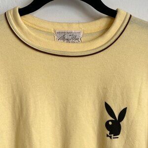Vintage Playboy Ringer Tee – Yellow – Men’s S / Women’s S–M